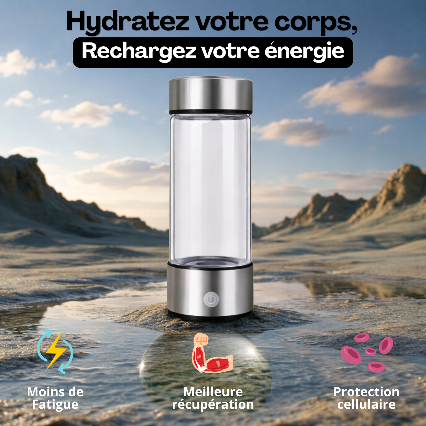 Bouteille d'eau à hydrogène-VitHydra